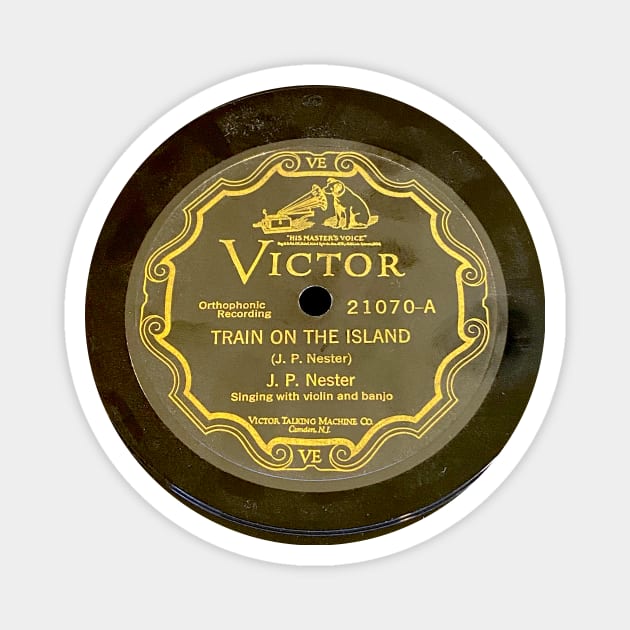 Train on the Island 78rpm Magnet by Tiki Parlour Recordings